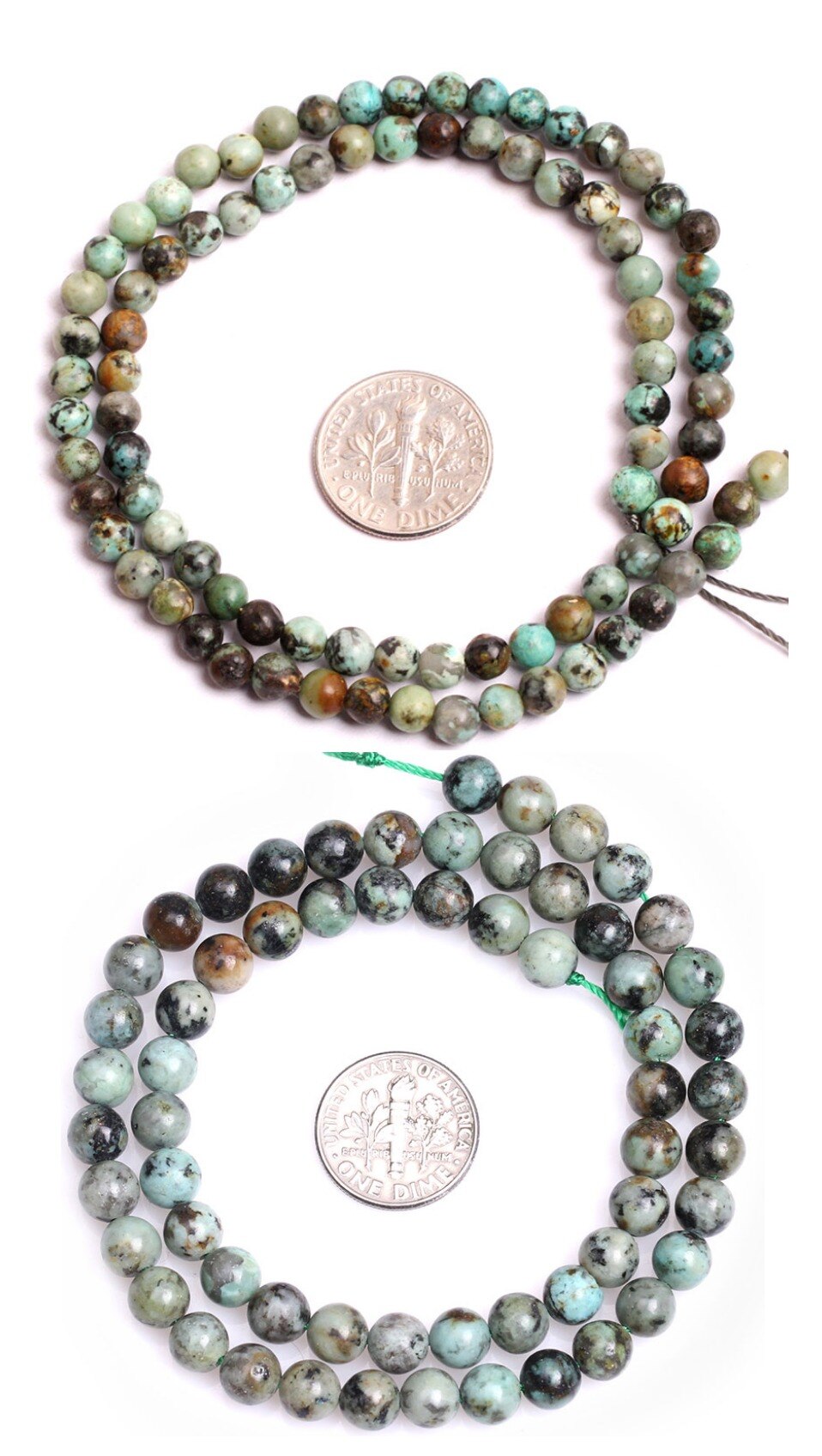Round African turquoise beads