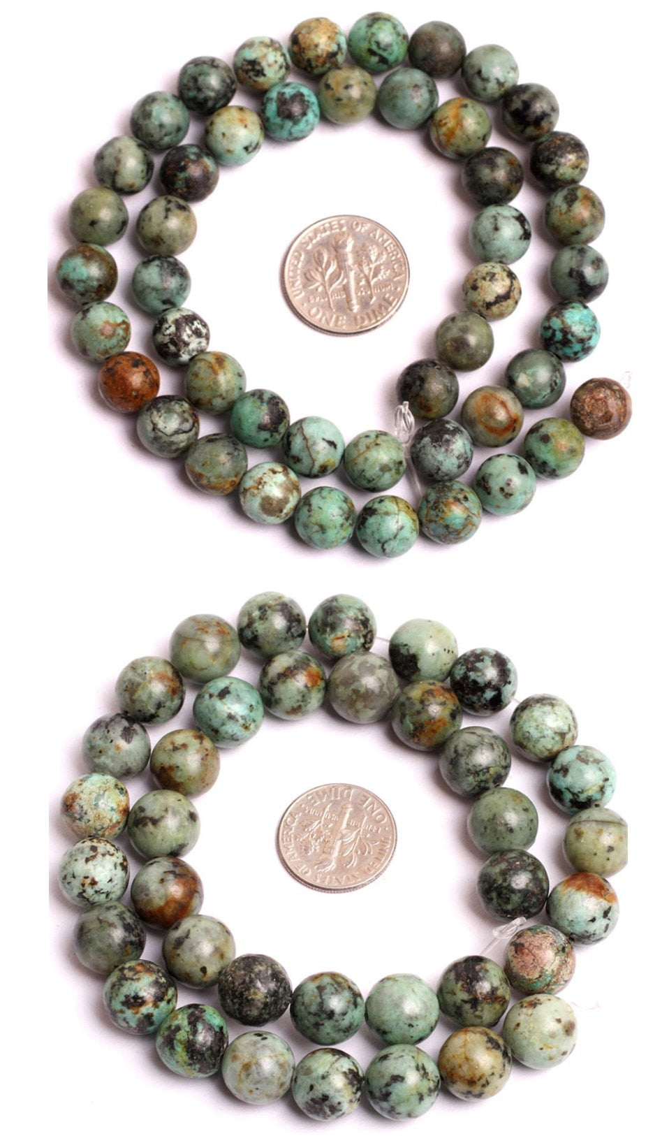 Round African turquoise beads