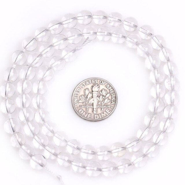 Round rock crystal beads