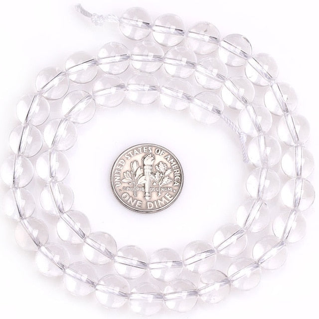 Round rock crystal beads