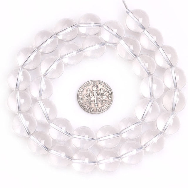 Round rock crystal beads