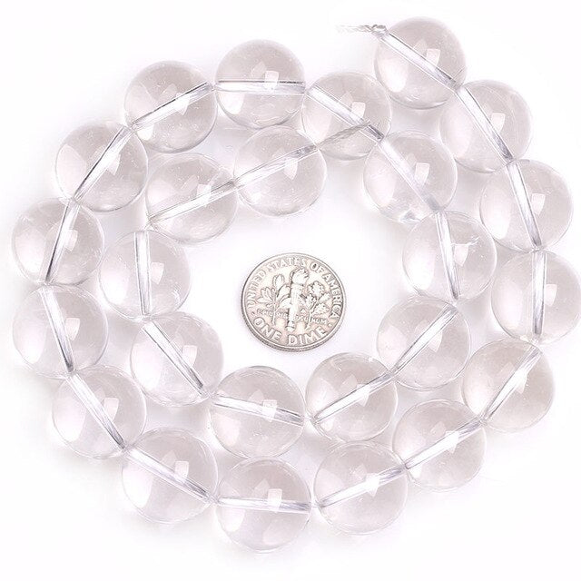 Round rock crystal beads