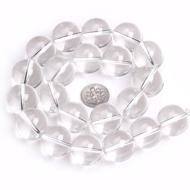 Round rock crystal beads