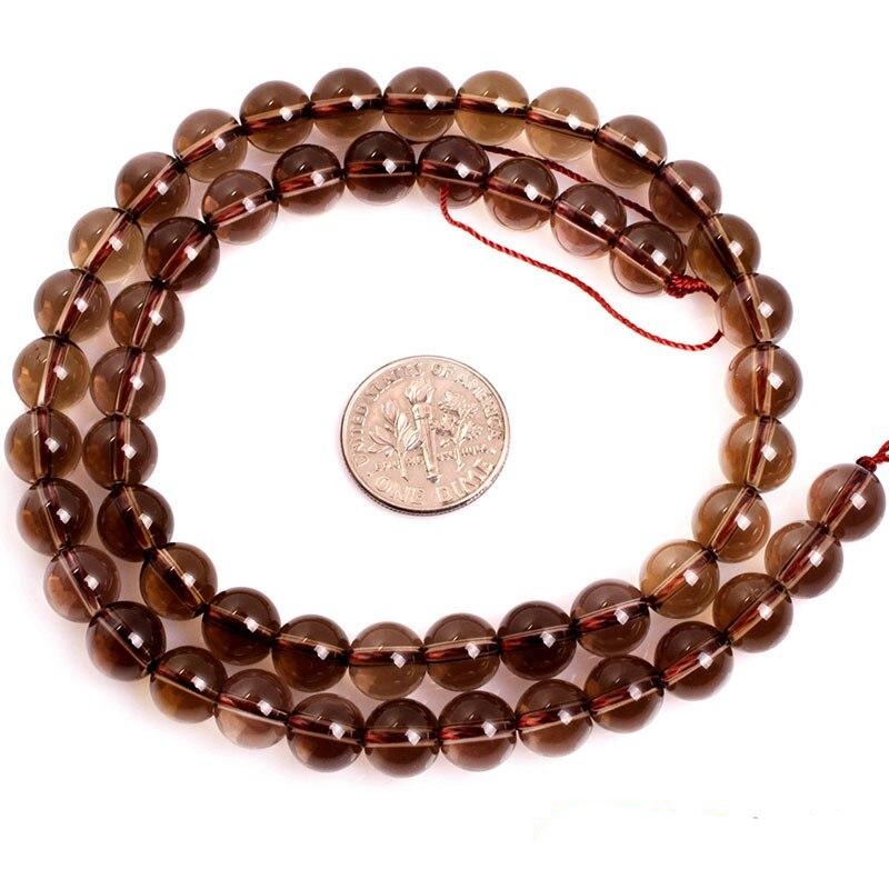 Round smoky quartz beads