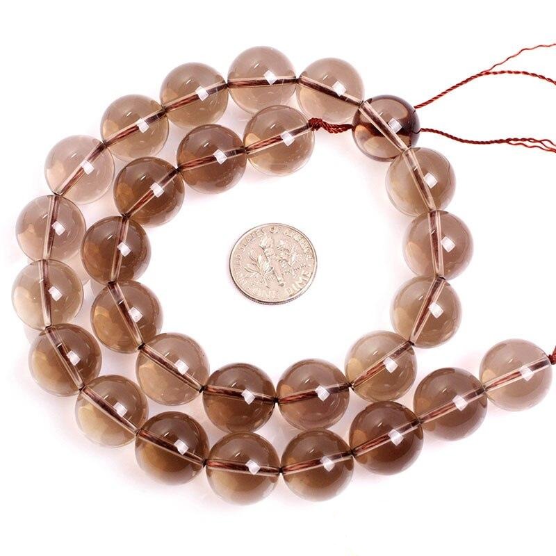 Round smoky quartz beads