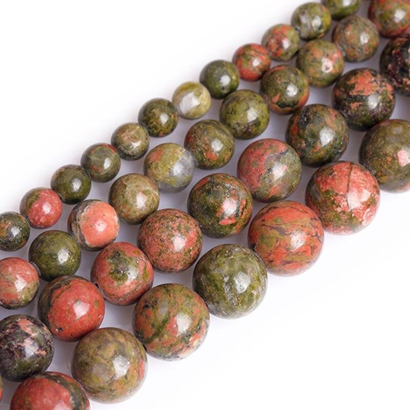 Round unakite beads