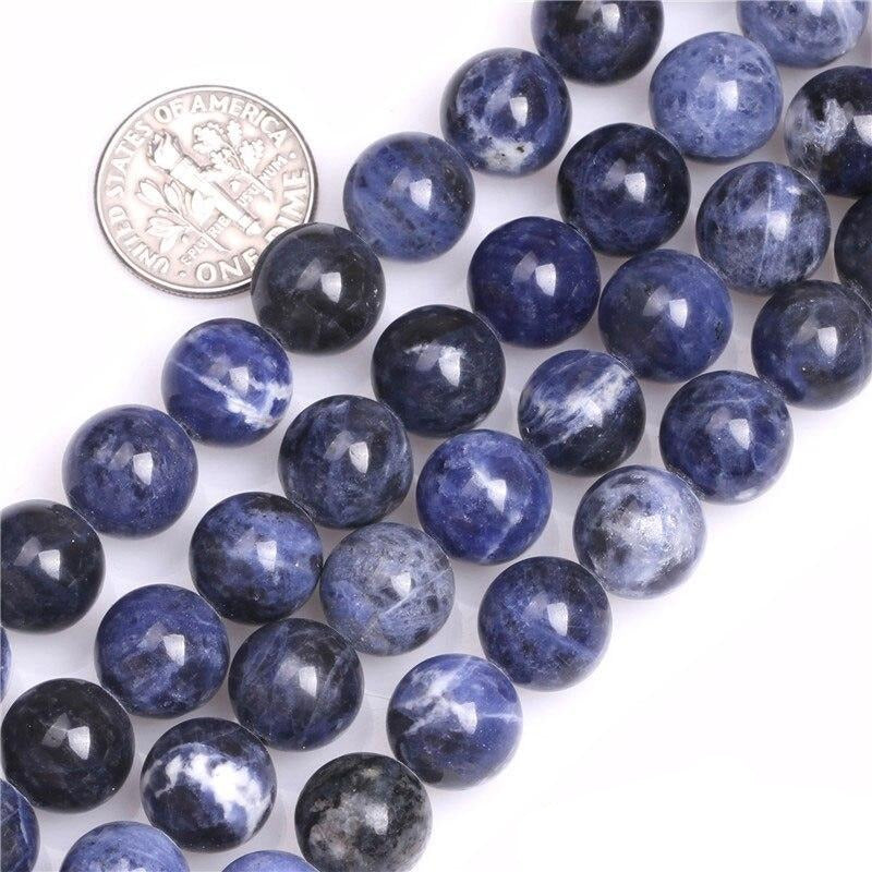Round sodalite beads