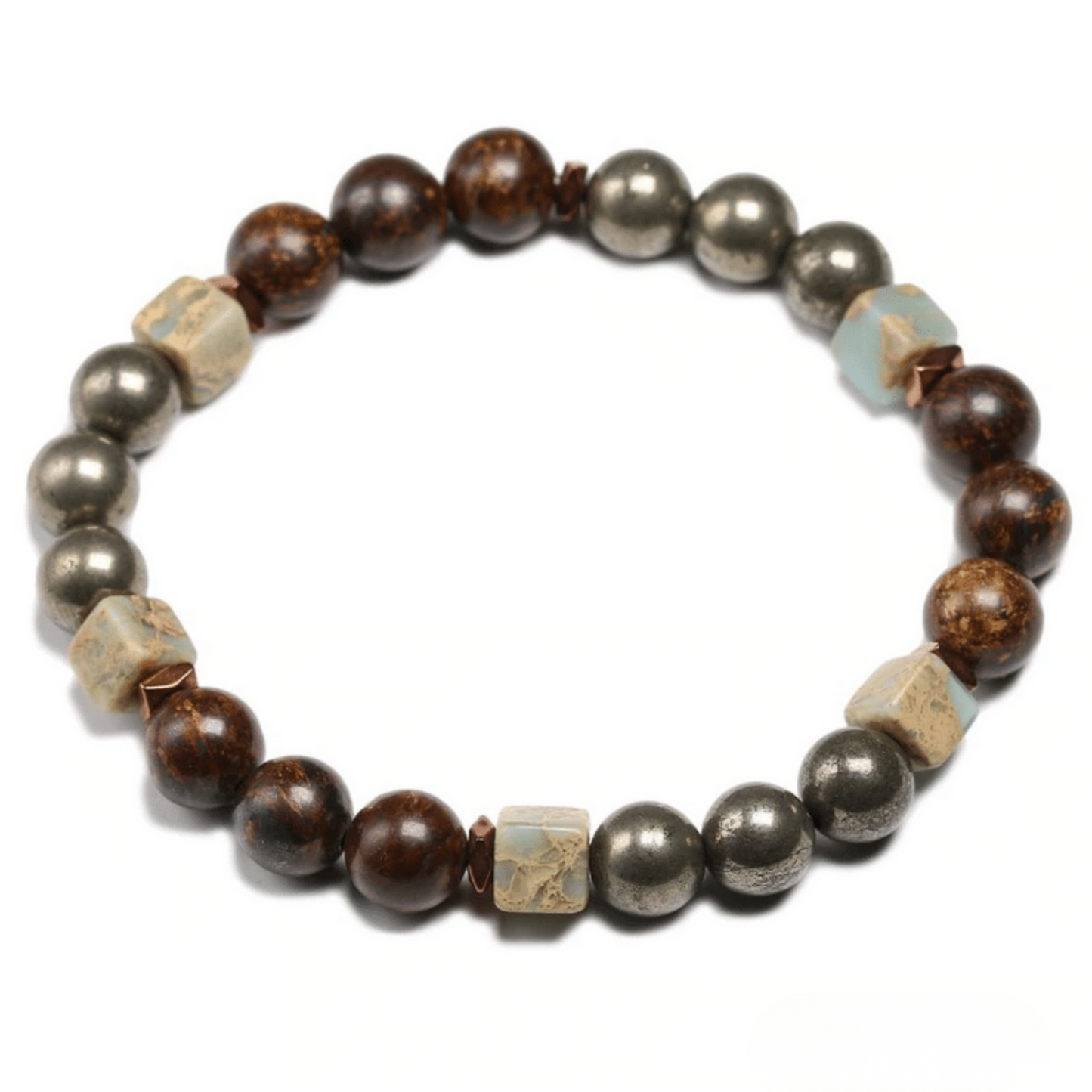 Pyrite and bronzite bracelet