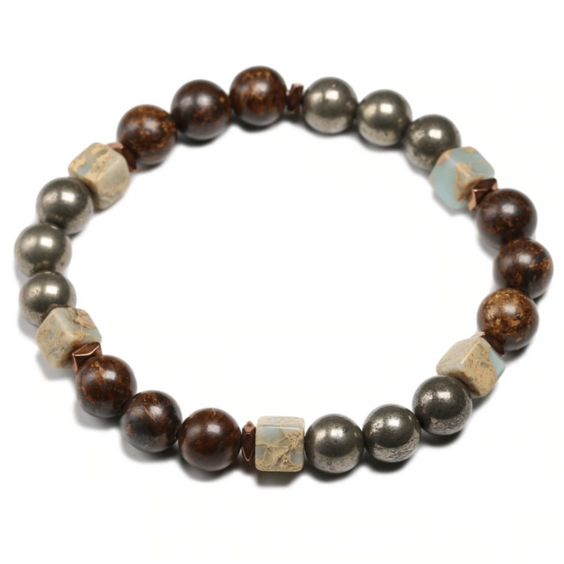 Pyrite and bronzite bracelet