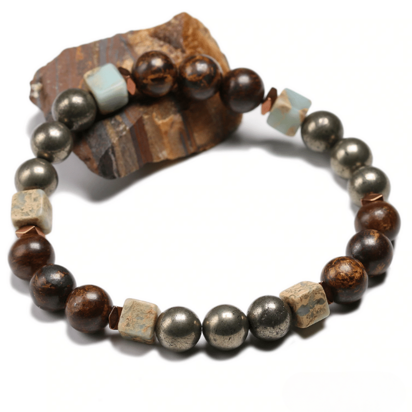 Pyrite and bronzite bracelet