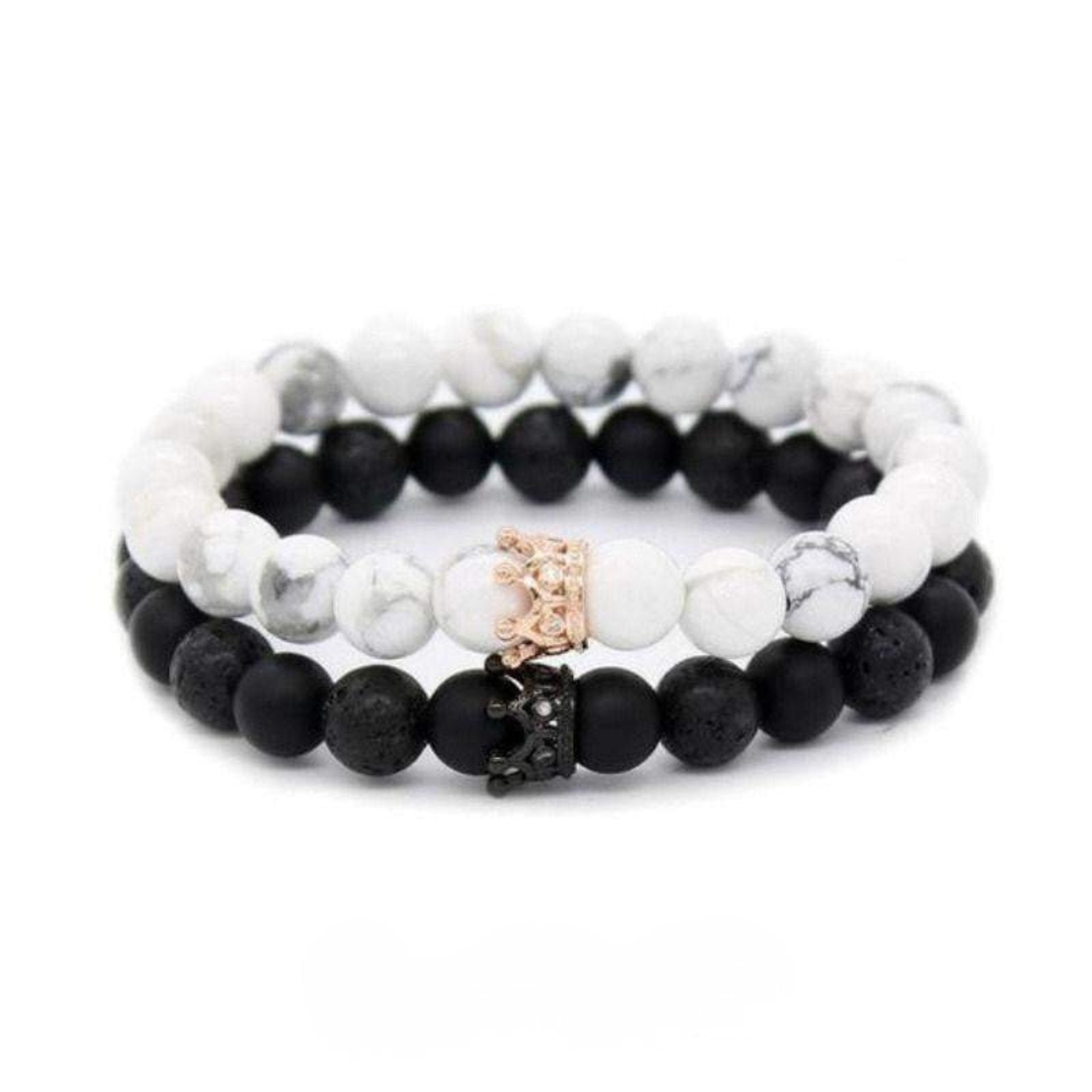 “Queen & King” Couple Distance Bracelets