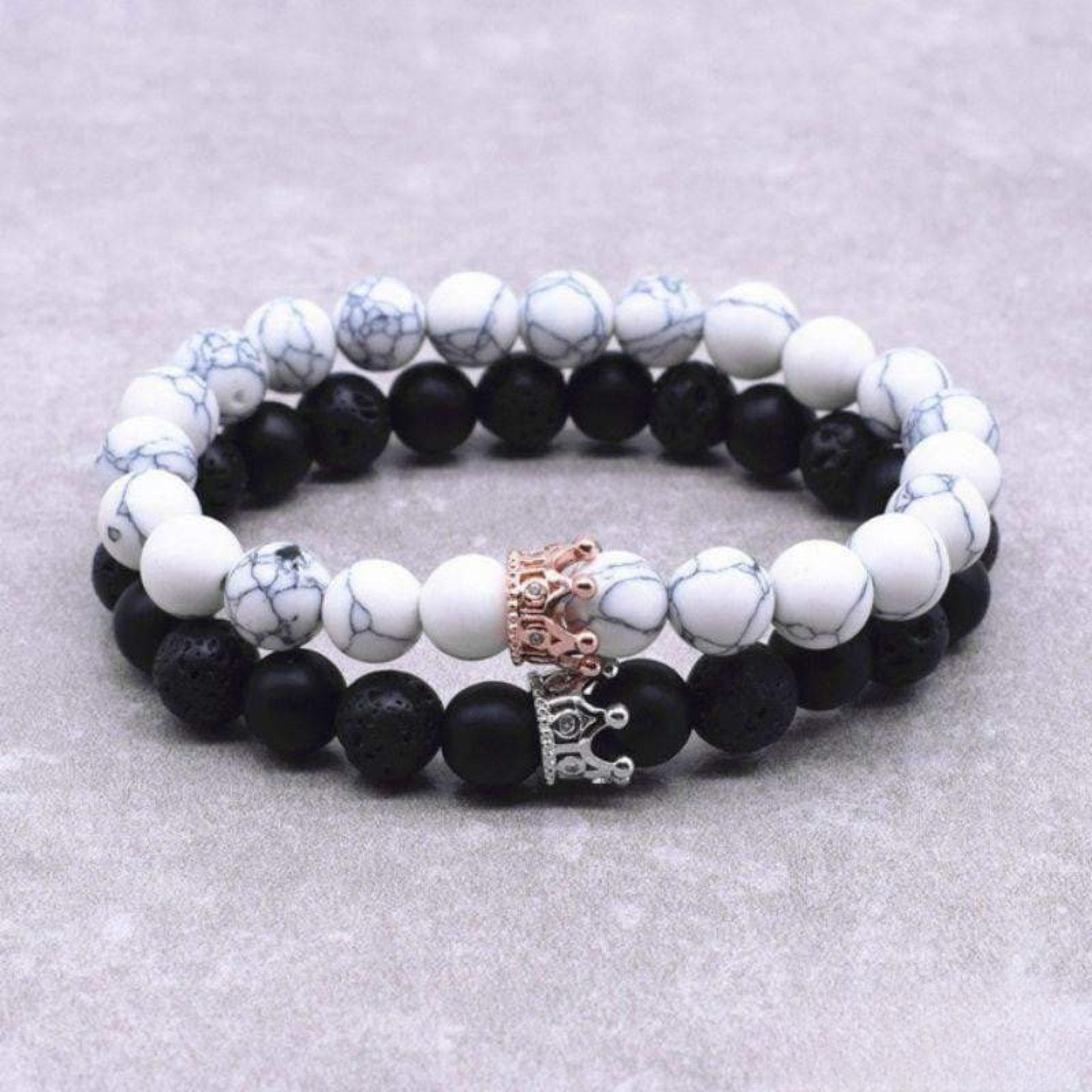 “Queen & King” Couple Distance Bracelets