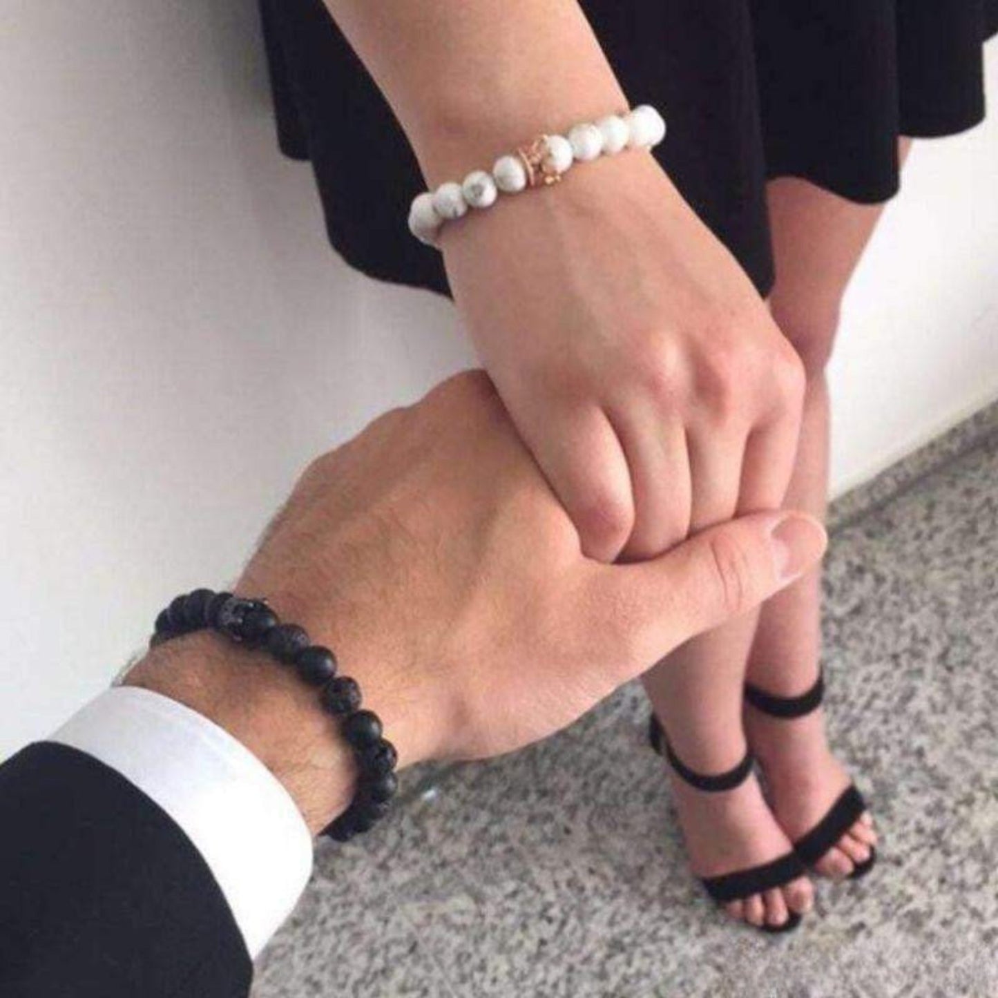 “Queen & King” Couple Distance Bracelets