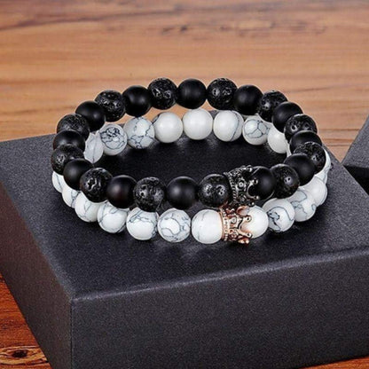 “Queen & King” Couple Distance Bracelets