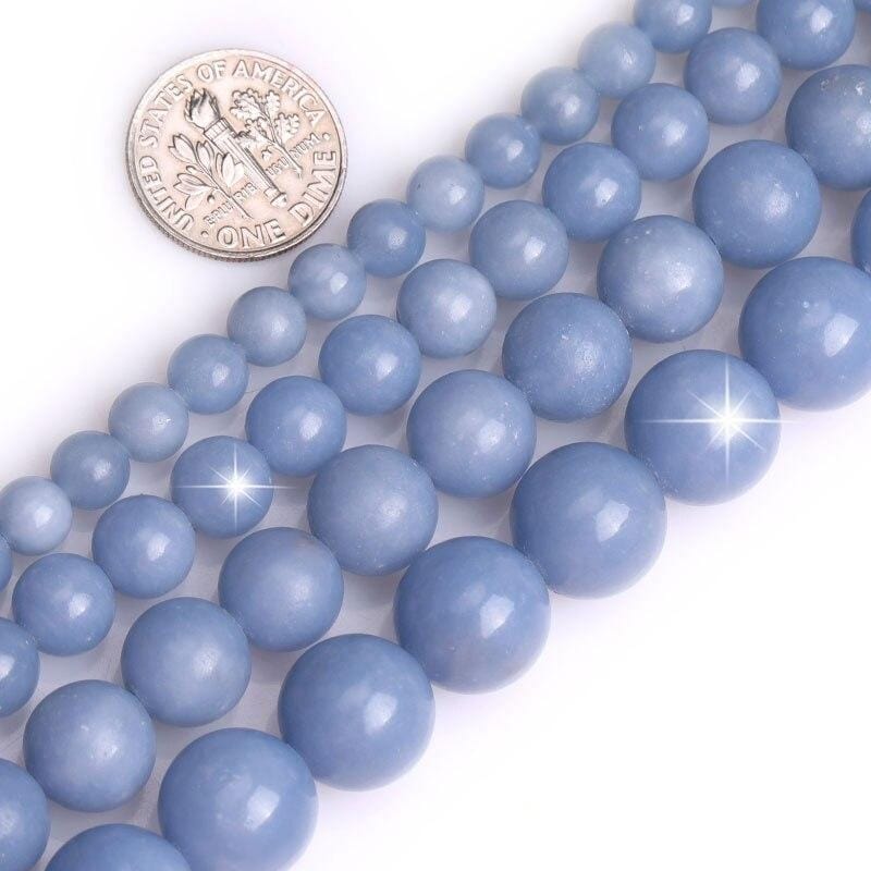 Round angelite beads