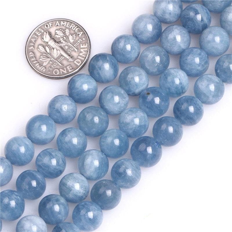 Round Aquamarine Beads