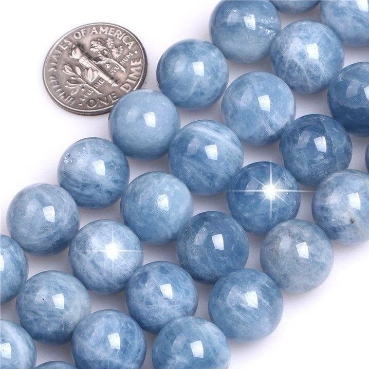 Round Aquamarine Beads