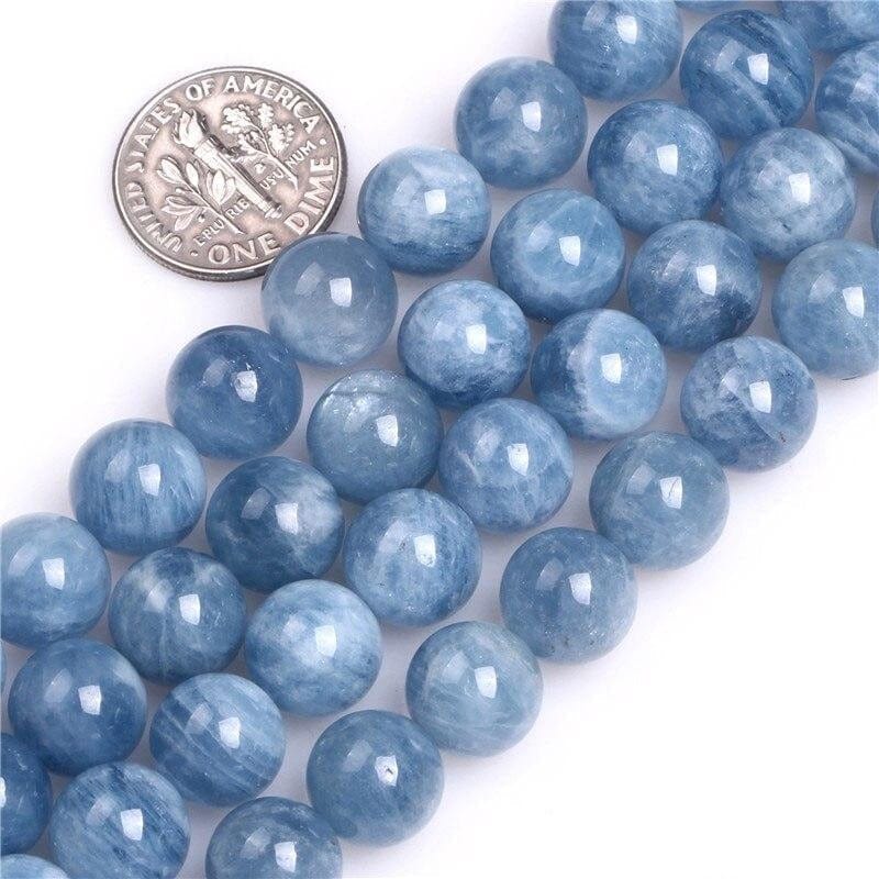 Round Aquamarine Beads