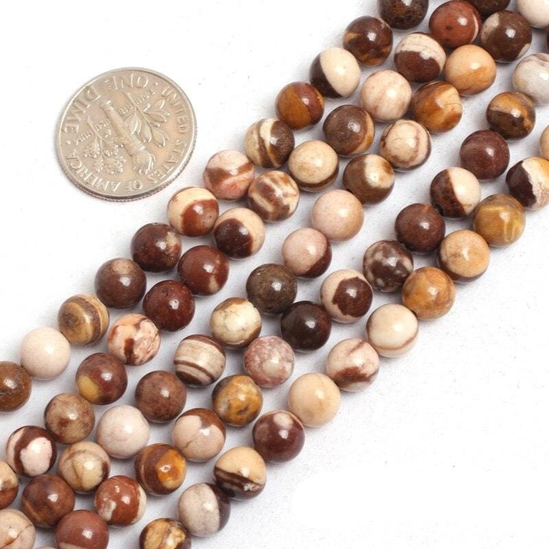 Round Australian jasper beads