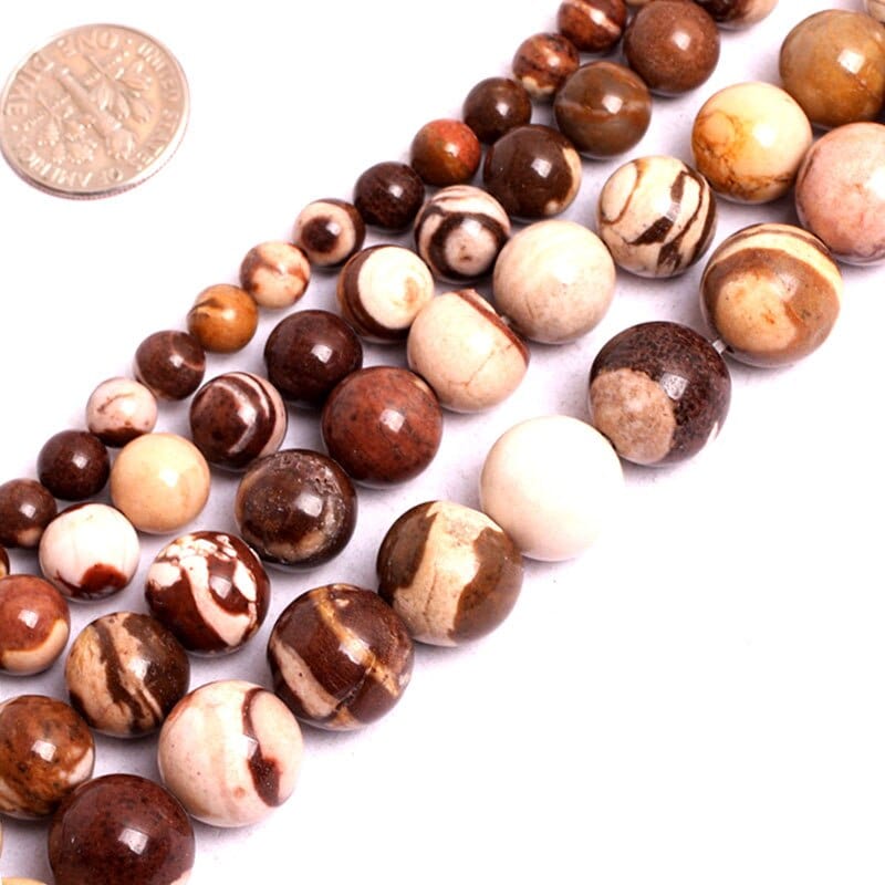 Round Australian jasper beads