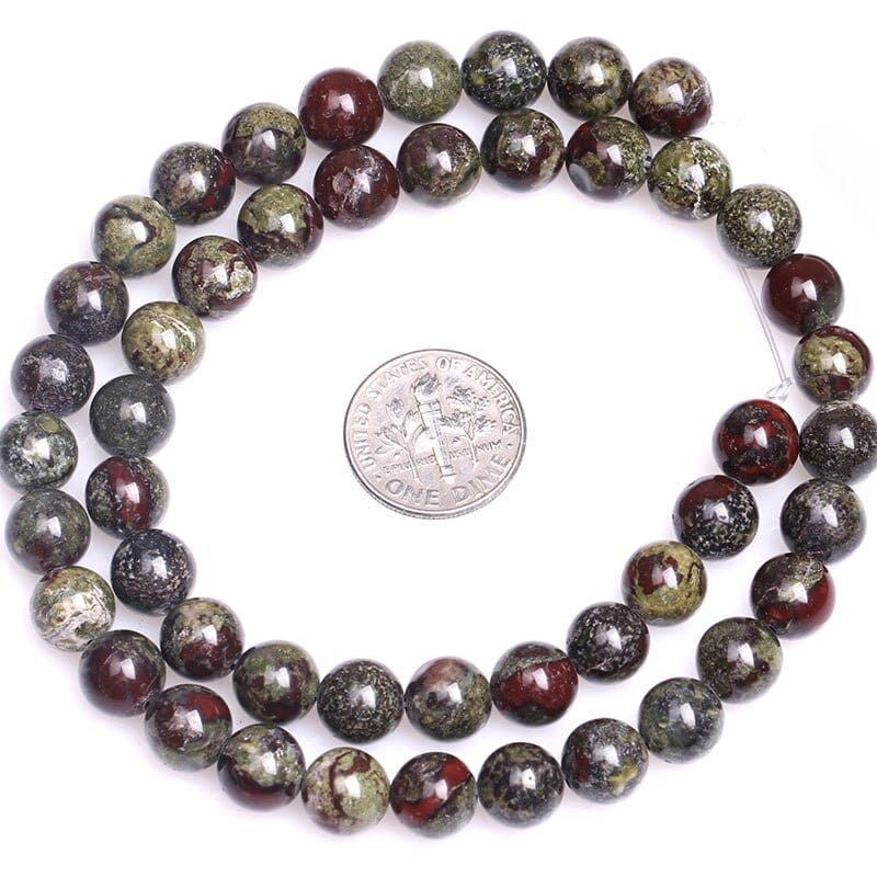 Round bloodstone jasper beads