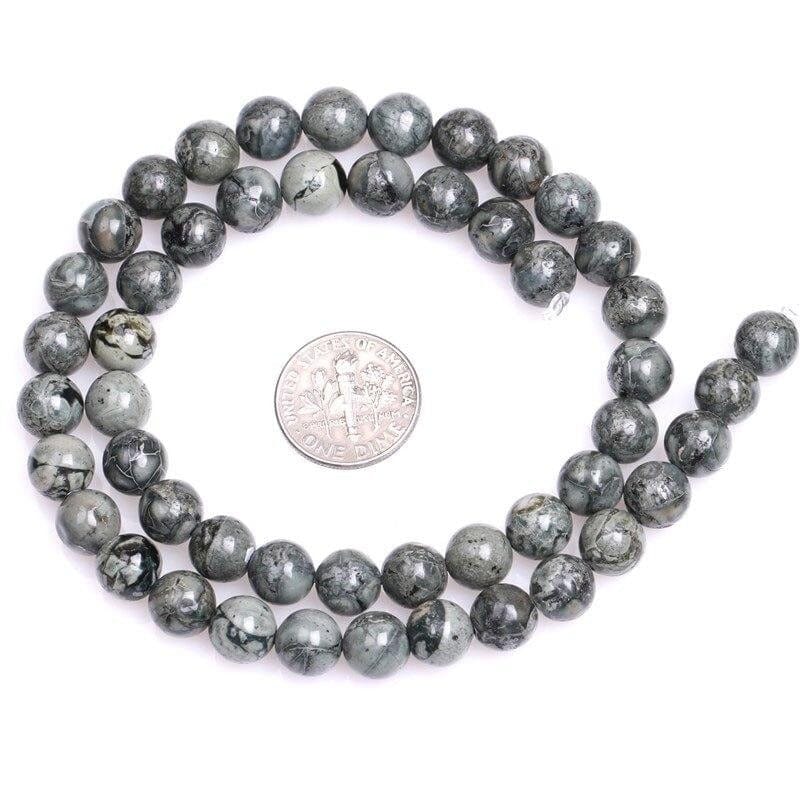 Round grey jasper beads