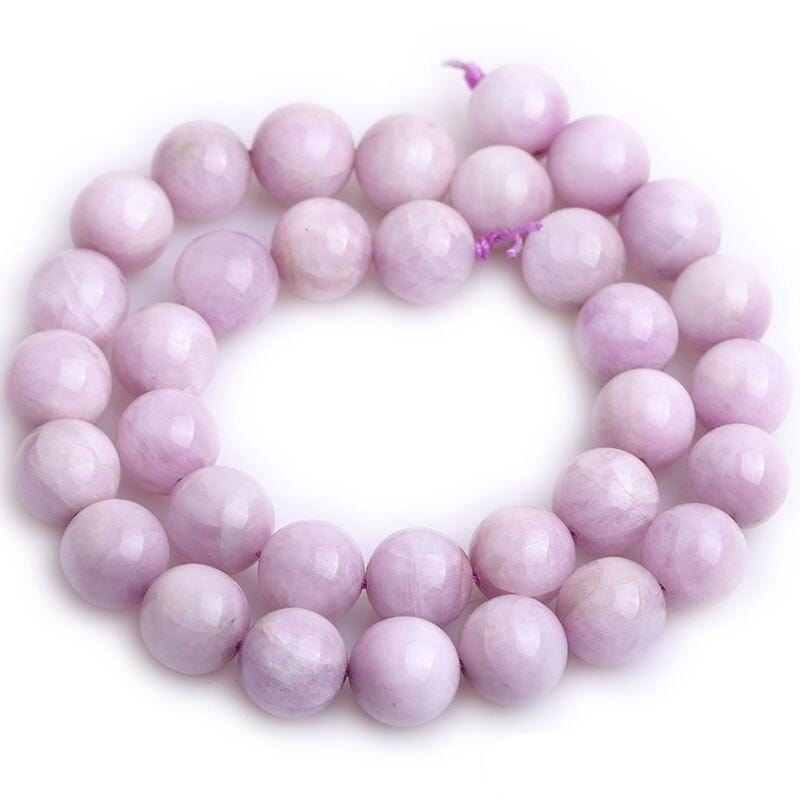 Round kunzite beads