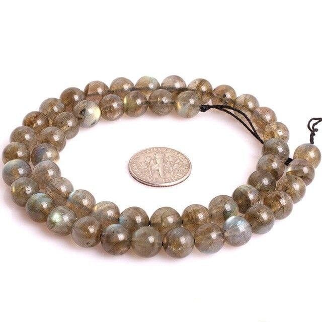 Round labradorite beads