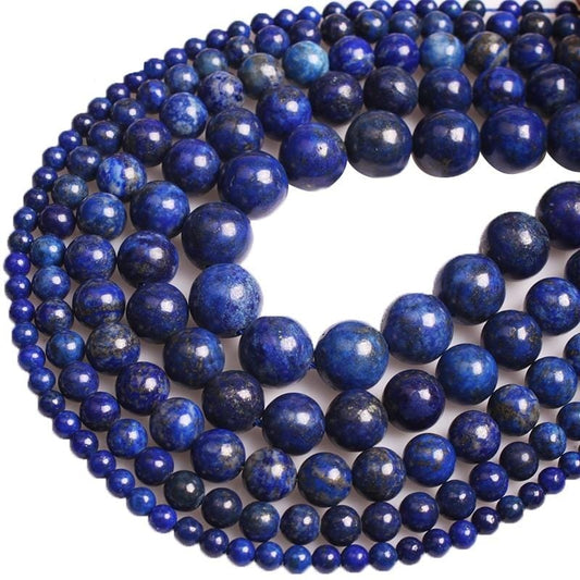 Round lapis lazuli beads A quality