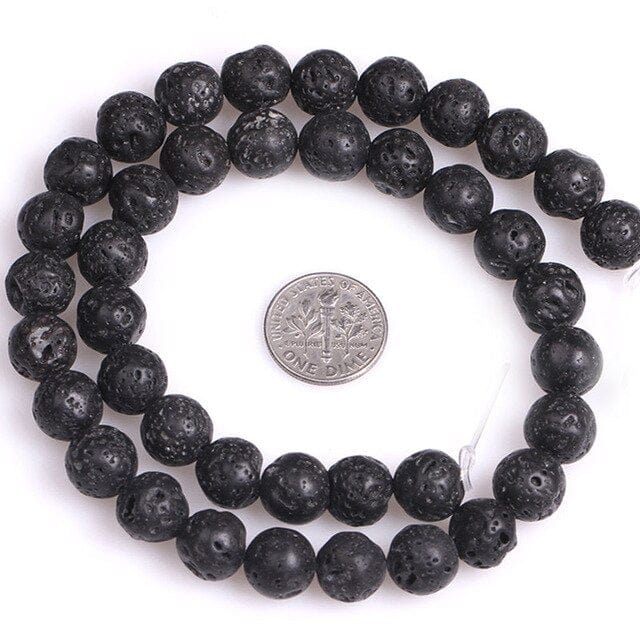 Round lava stone beads