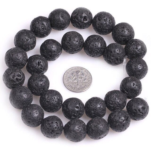 Round lava stone beads