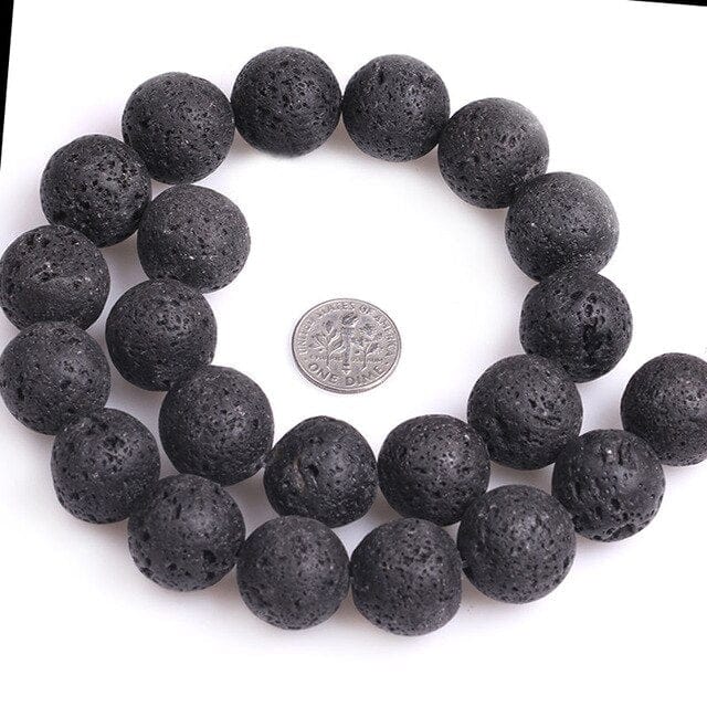 Round lava stone beads