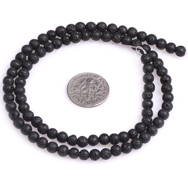 Round lava stone beads