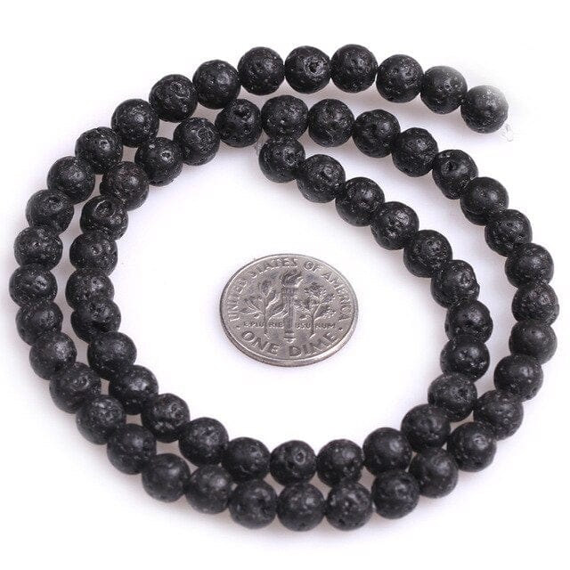 Round lava stone beads