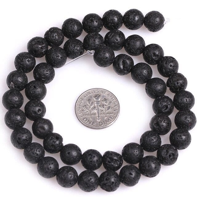 Round lava stone beads