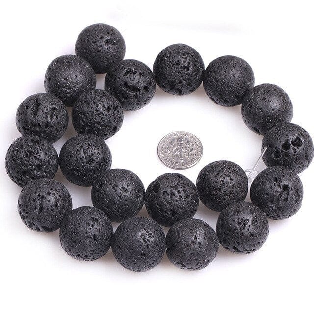 Round lava stone beads