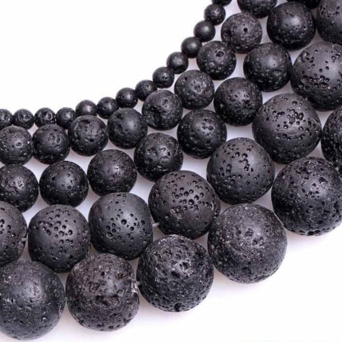 Round lava stone beads