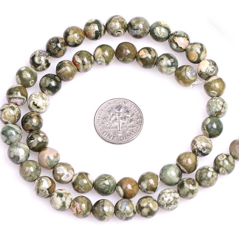 Round leopard jasper beads