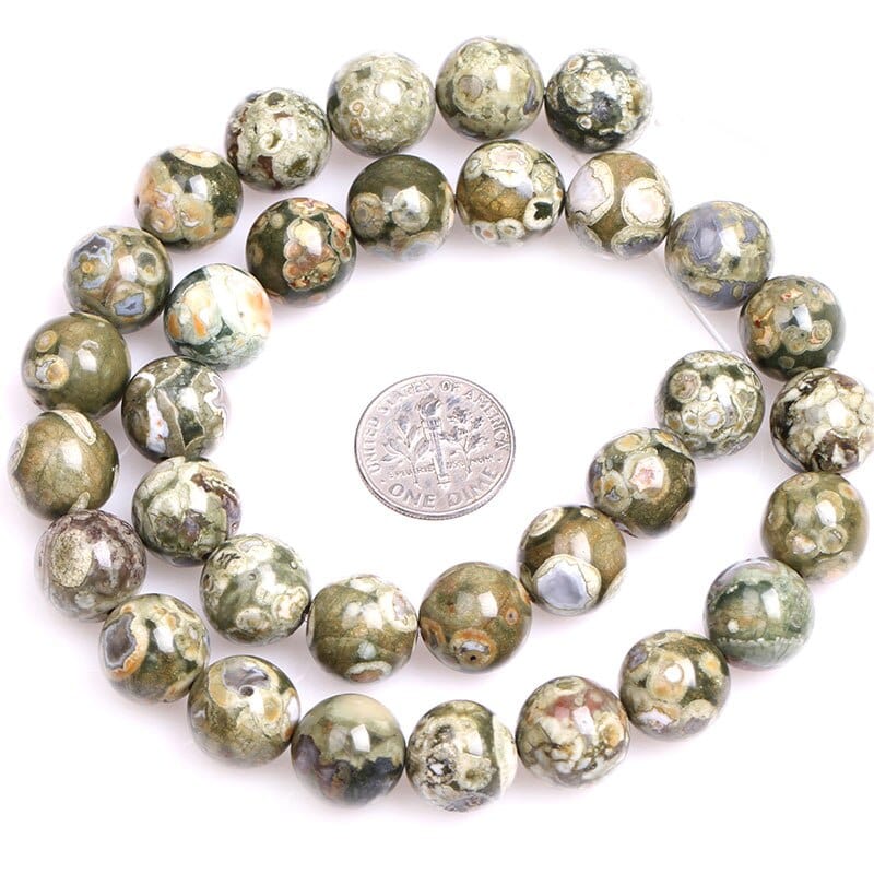 Round leopard jasper beads