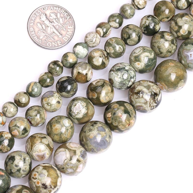 Round leopard jasper beads