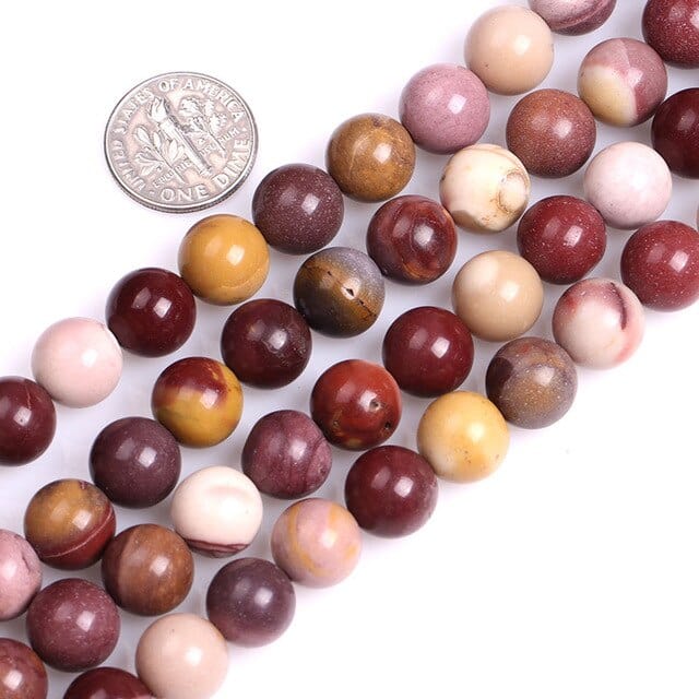 Round mookaite jasper beads