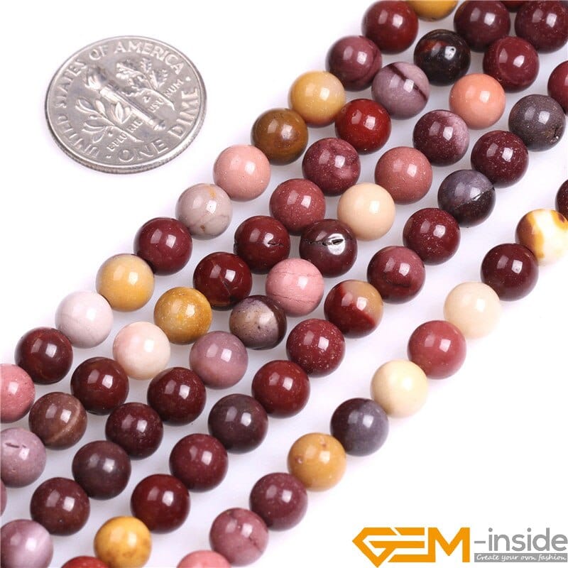 Round mookaite jasper beads