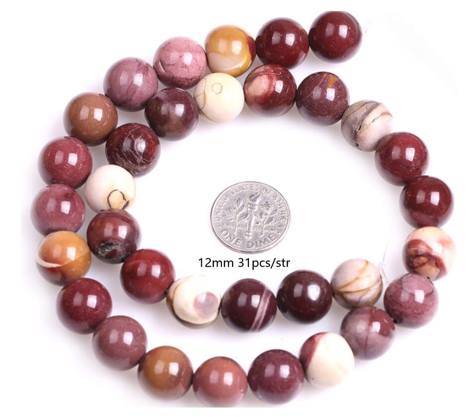 Round mookaite jasper beads