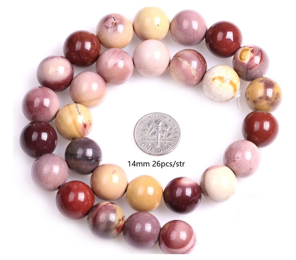 Round mookaite jasper beads
