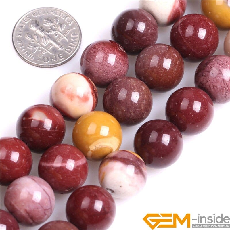 Round mookaite jasper beads