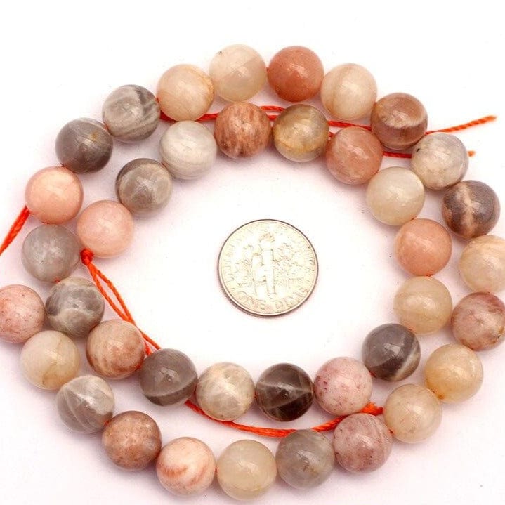 Round multicolor sunstone beads