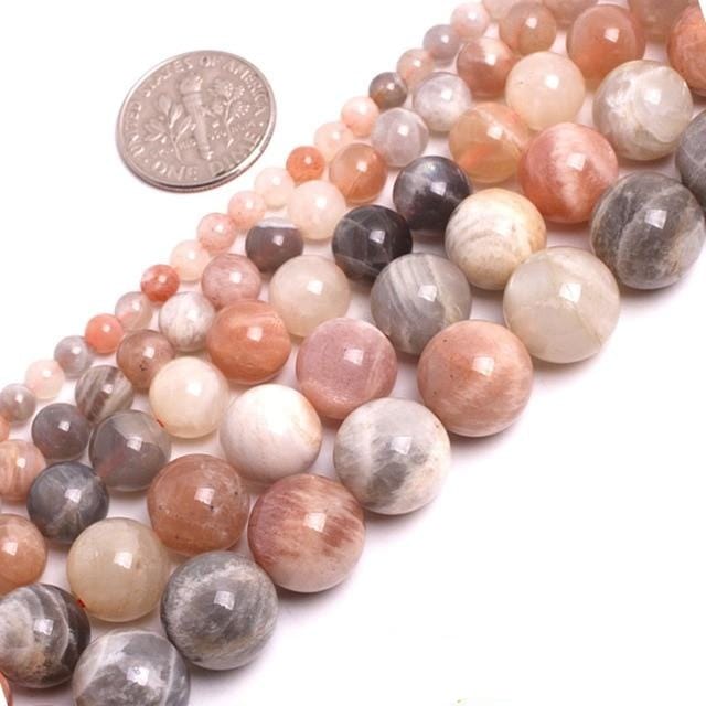 Round multicolor sunstone beads