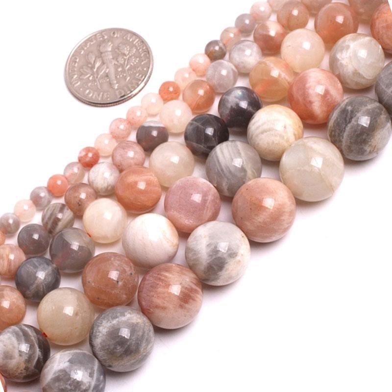 Round multicolor sunstone beads