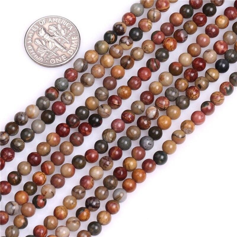 Round Picasso jasper beads