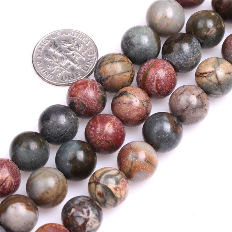 Round Picasso jasper beads